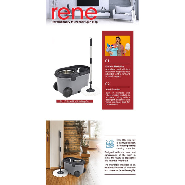 Rene Ollie Revolutionary Microfibre Spin Mop