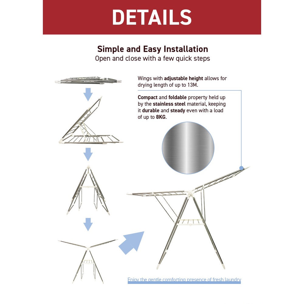 Rene High Quality Elegance Stable & Solid Stainless Steel Clothes Dryer