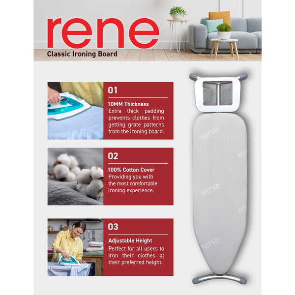 Rene High Quality & Stable Ironing Board