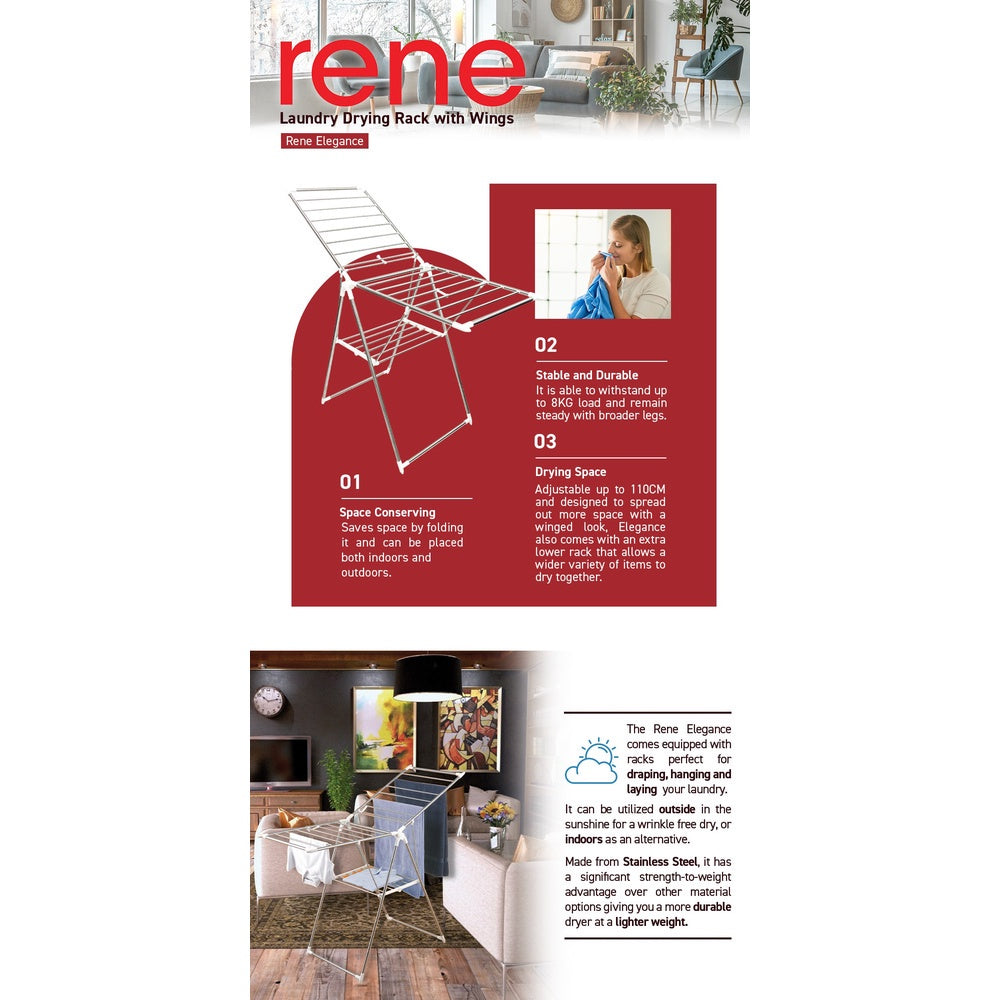 Rene High Quality Elegance Stable & Solid Stainless Steel Clothes Dryer